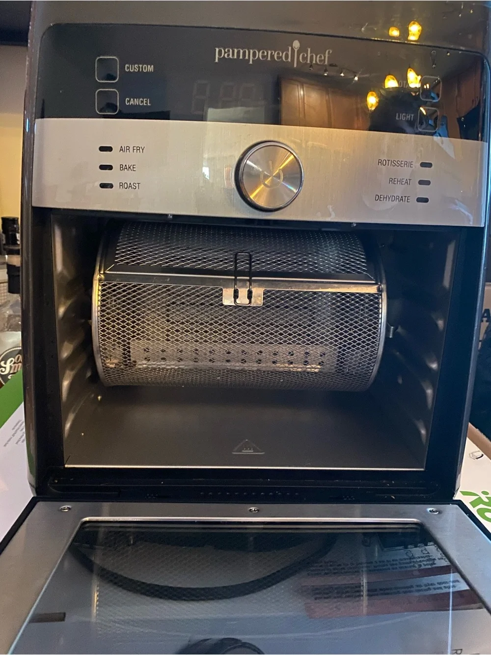 Pampered Chef Black and Silver Countertop Air Fryer Oven
